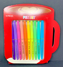 Rainbow 10 Pack Set Inspirational Ballpoint Pens with Motivational Messages NOS picture