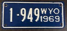 Original 1969 Wyoming Motorcycle License Plate Displayed Only County 1 picture