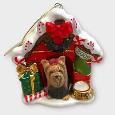 Danbury Mint Yorkie Ornament Dog Home For Holidays 2009 Porcelain New with Box picture