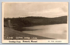 RPPC Clear Water Lake Greetings From Bismarck Missouri Real Photo P723 picture