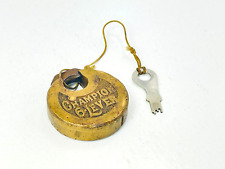 Vintage Miller Champion 6 Lever Brass Padlock Lock w/ Push Pancake Key L1 picture