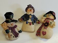 Vintage to Now Christmas  Brooch Pin Ceramic Lot Snowman Snowmen Lights Hearts  picture