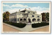 c1920 Masonic Temple Building Entrance Coldwater Michigan MI Posted Postcard picture