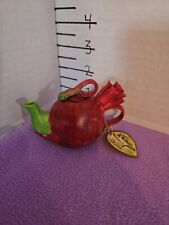 Khien Ceramic Miniature Tea Pot With Lid Red Radish Rhubarb  picture