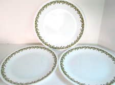 Vintage Corelle Green Spring Blossom Crazy Daisy Dinner Plates 3 Pc Set 1970’s picture