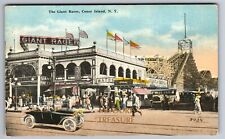 C.1910 CONEY ISLAND, NY ROLLER COASTER BATHS COCA COLA MARDI GRAS Postcard P58 picture