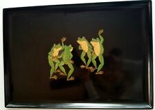 Vintage MCM Couroc of  Monterey CA Hand Inlaid  Dancing Frogs 18