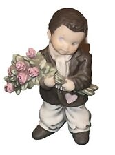 Vintage Enesco Kim Anderson Ceramic Figurine Boy With Roses Fun picture