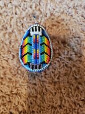 Huichol Beaded Christmas Ornament Egg Wixarika Mexican Folk Bead Art Colorful picture