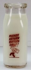 Vintage Macomb Dairy 1/2 Pint Glass Milk Bottle No Chip Or Cracks picture