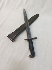 WW2 Original US Garand Bayonet Marked PAL Flaming Bomb Fighting Knife & Scabbard picture