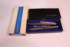 PAIR of PARKER 75 Cisele Sterling Silver 925 14K Gold 585 Nib Fountain Pens   picture