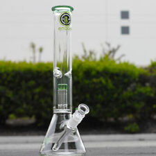 Color Lip 16 INCH Bong Pipe Clear Glass 50mm Beaker Hookah 4mm Thick Wall USA picture