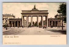 Berlin Germany, Gruss Aus Berlin, Brandenburger Tor, Antique Vintage Postcard picture