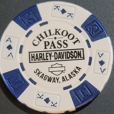 CHILKOOT PASS HD ~ SKAGWAY, ALASKA ~ White AKQJ ~ Harley Davidson Poker Chip picture