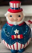 Johanna Parker Carnival Cottage 4th of July Uncle Sam Canister Cookie Jar- NWT picture