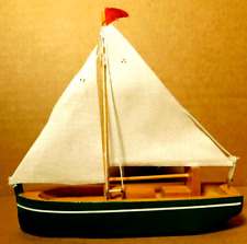 Decor~Nantucket Mini Green Painted Wooden Model Sailboat 5