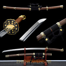 Handmade rosewood Japanese Samurai Tachi Sword T10 Carbon Steel Blade  Katana picture