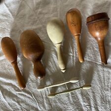 7 Vintage Darning Eggs; Wood Variety Of Sizes Unknown Ages picture