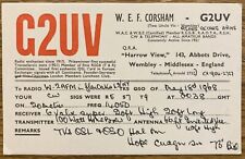QSL Card - Wembley Middlesex England  W. E. F. Corsham G2UV 1968 Postcard picture