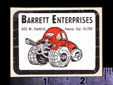 BARRETT Enterprises - Azusa Cal.  Original Vintage 1970's Racing Decal/Sticker picture