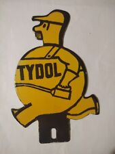 TYDOL OIL CAN MAN LARG METAL LICENSE PLATE TOPPER SIGN GAS STATION ART PORCELAIN picture