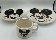 Vintage Walt Disney World Mickey Mouse 3D Ceramic Plate,Bowl,Mug Set picture