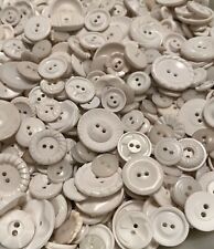 1 Pound Vintage Solid White Decorative Button Lot Neat Designs Crafts Art Sewing picture
