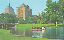 VTG Postcard Boston Public Garden Buildings Park Swan Boat Ritz-Carlton picture