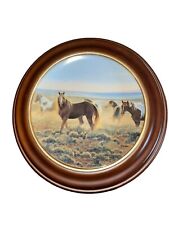 Proud Sentinels American West Youngblood Collectors Plate Horses Wood Frame picture
