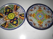 Two(2) Hand Painted Mexican Plates 9 1/2