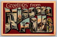 Large Letter Greetings From  Niagara Falls  New York  Postcard picture