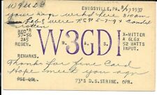 QSL 1937 Emigsville PA    radio card picture