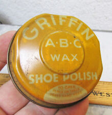 Vintage 1940s Griffin ABC Tan Wax Shoe Polish new old stock tin, unopened picture