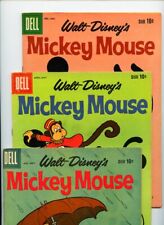Walt Disney's Mickey Mouse #67, #71, and #75 Dell Lot of 3 Comics /** picture