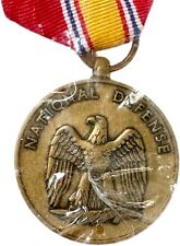 WWII National Defense Service Medal W/ Ribbon Brooch Pin picture