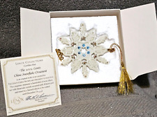 2003 Lenox China Snowflake Swarovski Crystal Ornament. Mint In Original Box picture