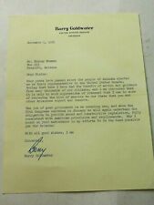 1956 BARRY GOLDWATER Letter SIGNED to Blaine Bowman asking for support picture