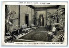 Lobby On Forty Fourth Street Side Shanley's Broadway New York City NY Postcard picture