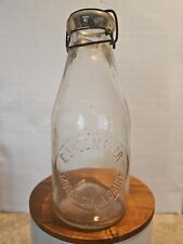 Tin Top Quart Milk Bottle E SHOEMAKER MORRISANIA DAIRY 1890's Pre Slawson Decker picture