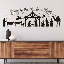Merry Christmas Wall Stickers Glory to The Newborn King Nativity Scene DIY Ch... picture