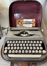 Vintage RoyaLite Typewriter Portable Royal Lite Gray with Original Case picture