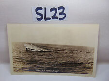 VINTAGE 1920'S US NAVY PICTURE POSTCARD SUBMARINE SUB V-2 COMING UP SURFACING  picture