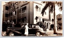 c1930s 1937 Buick 4 Door~Woman Driver~Point Pleasant Hotel~Resort~VTG Photo picture