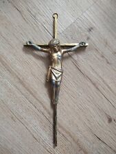 Antique Rare Brass Cross Germany  Crucifix church Jesus Catholic Holy Land picture