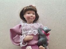Avon 10in 1993 Kitty LOVE  Porcelain Doll With Kitten Excellent. NO BOX picture