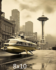 1940's Seattle Flying Taxi Machine World Science Fiction Art 8X10 Print picture