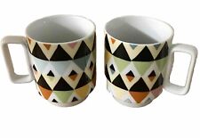 Set Of 2 Magpie Coffee Mugs Diamond Pattern Britain Design Viva Sarah Campbell picture