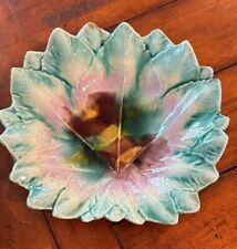 Beautiful Antique Adams & Bromley Majolica Multicolored Leaf Plate 10” X 9 1/4” picture