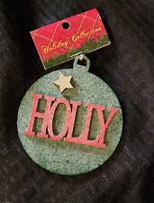 New Holly Wooden Christmas Ornament picture
